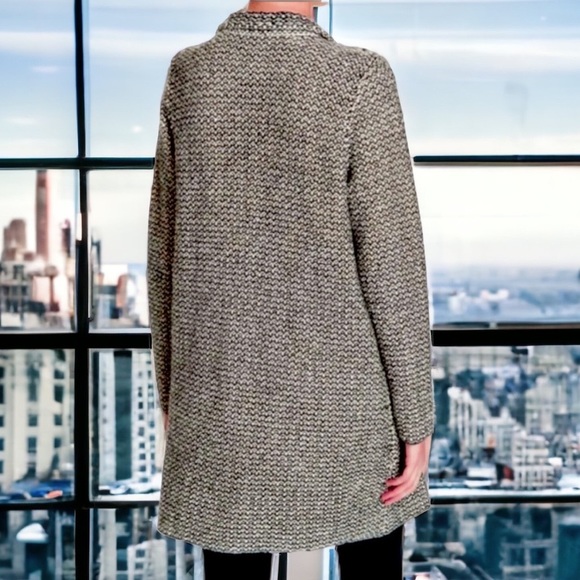 $398 Eileen Fisher Vintage Coat Large Tweed Organic Cotton Notch or Stand Collar - Picture 10 of 16